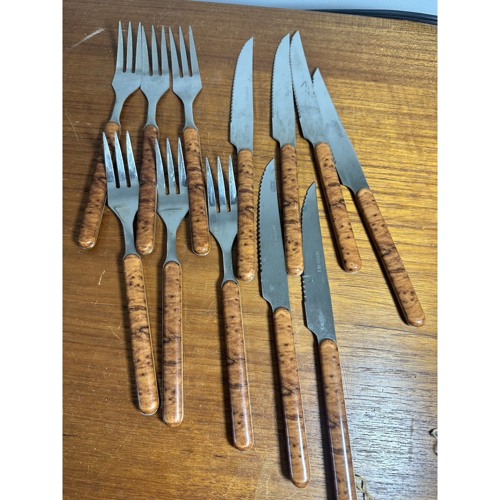 Vintage Rostfrei Solingen‎ Bakelite Stainless Flatware Set Germany 12 Pieces